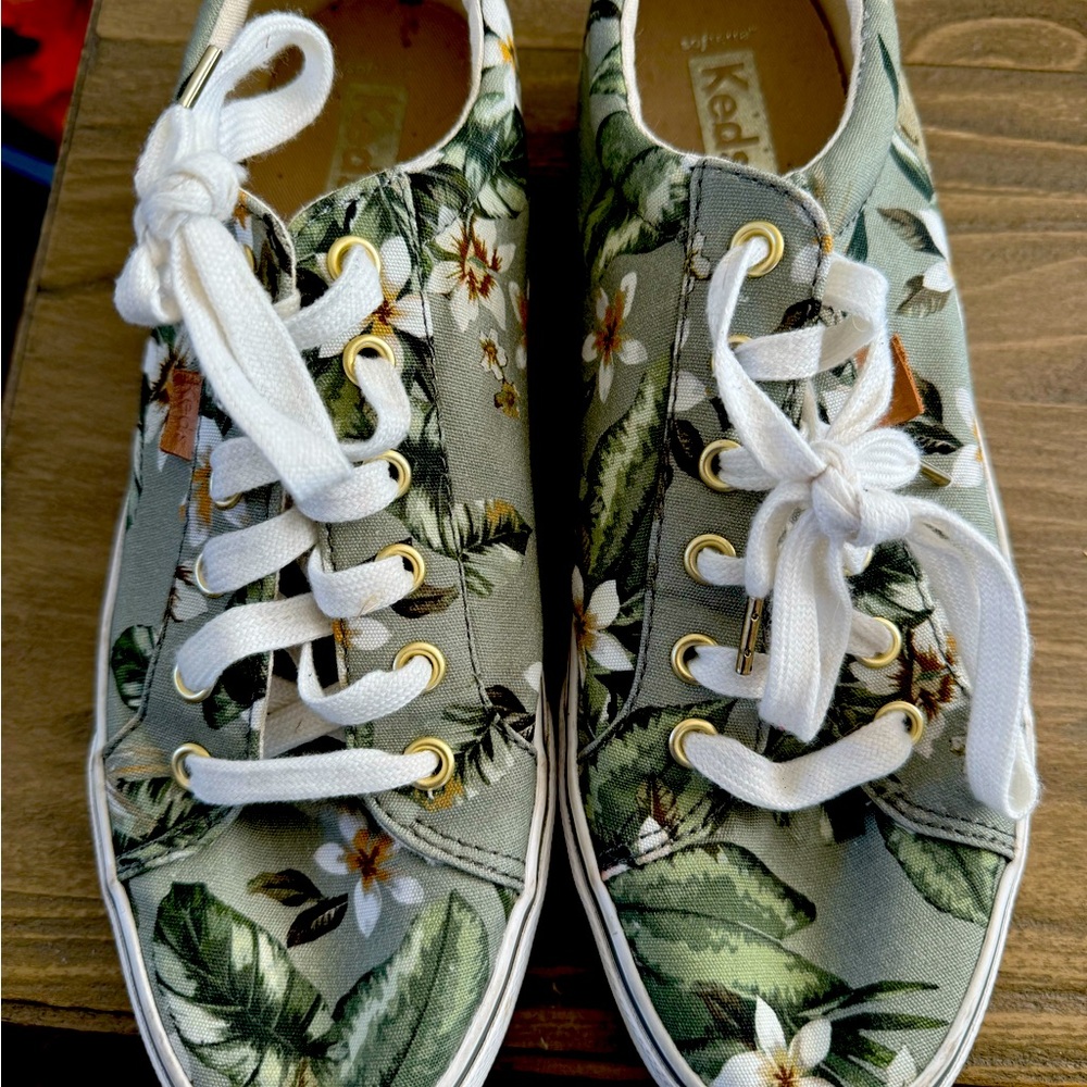 Lightly used floral Keds